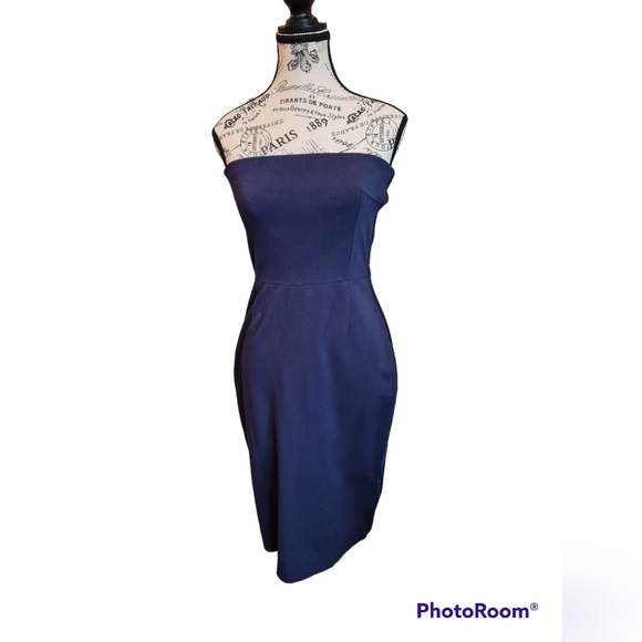 NWOT GAP Navy Blue Strapless Dress - Picture 1 of 9